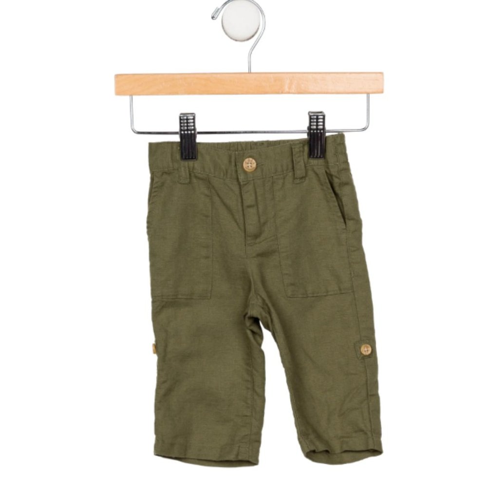 Rachel Zoe x Janie and Jack Linen-Blend Woven Olive Green Pants